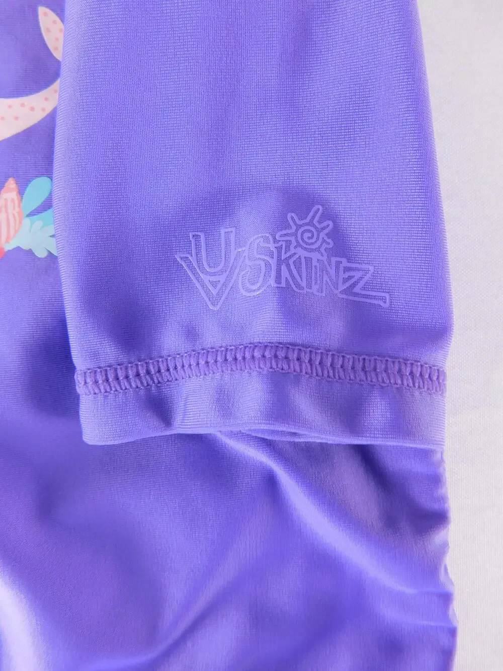 UV Skinz Swim Shirt Girls 2T Purple Narwhal UPF 50 Rash Guard Top Short Sleeve